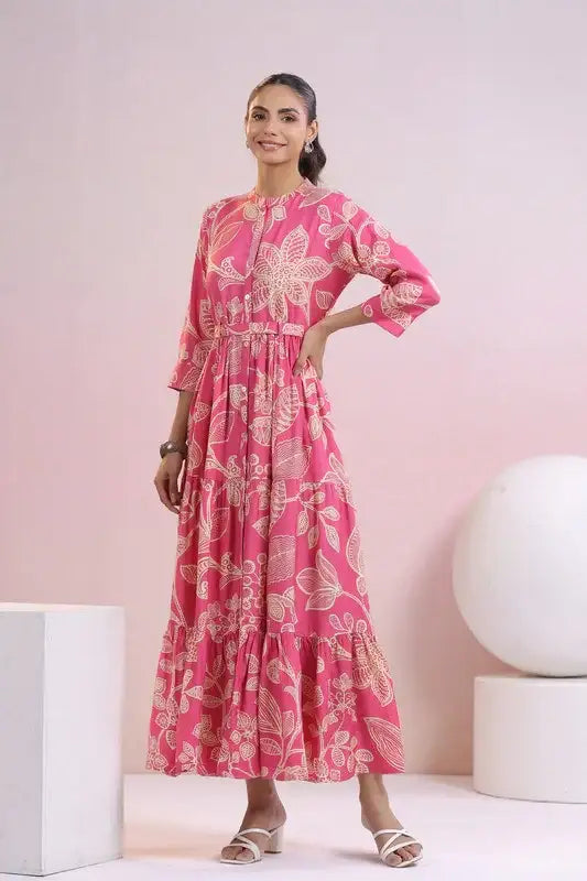 Rose Blossom Flair Russain Silk Dress