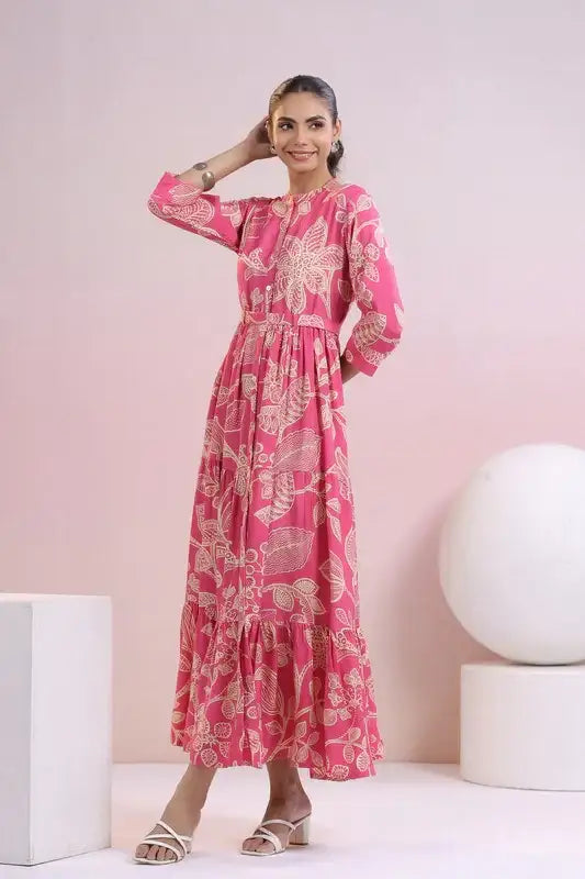 Rose Blossom Flair Russain Silk Dress