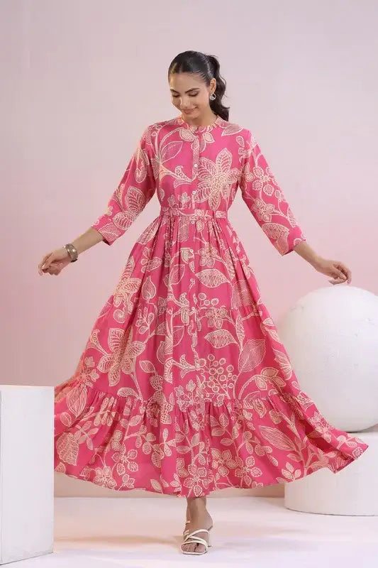 Rose Blossom Flair Russain Silk Dress