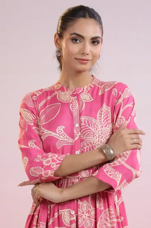 Rose Blossom Flair Russain Silk Dress