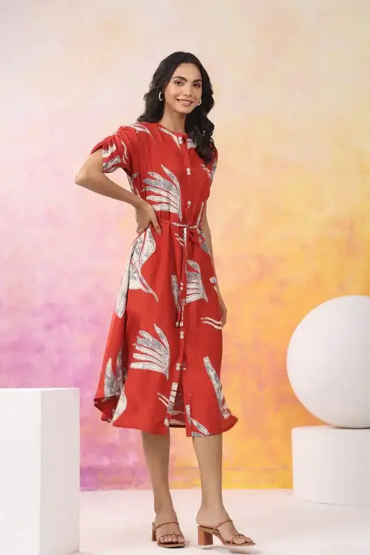 Rust Mirage Russian Silk Dress