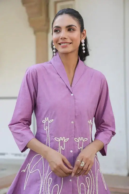 Lavender Spritz Embroidered Top