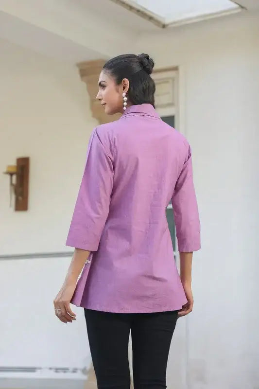 Lavender Spritz Embroidered Top