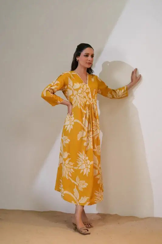 mustard boho dress Bohemian Linen Dress - Summer Linen Dress - Boho Maxi Dress