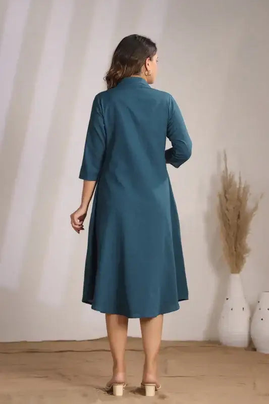 Rama Horse Embroidery Russain Silk Dress