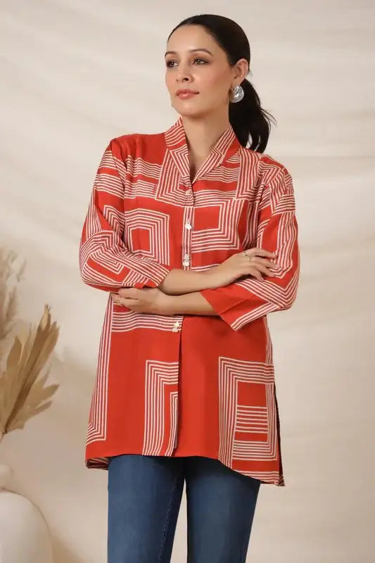 Rust Grace Russian Silk Top