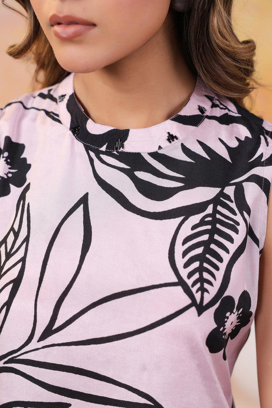 Pink Charm Floral Russian Silk Co-ord Set