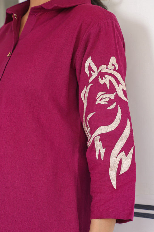 Majestic Muse Cotton Flex Wine Co-ord Set