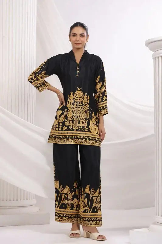 Black Prism Russian Silk Co-ord Set