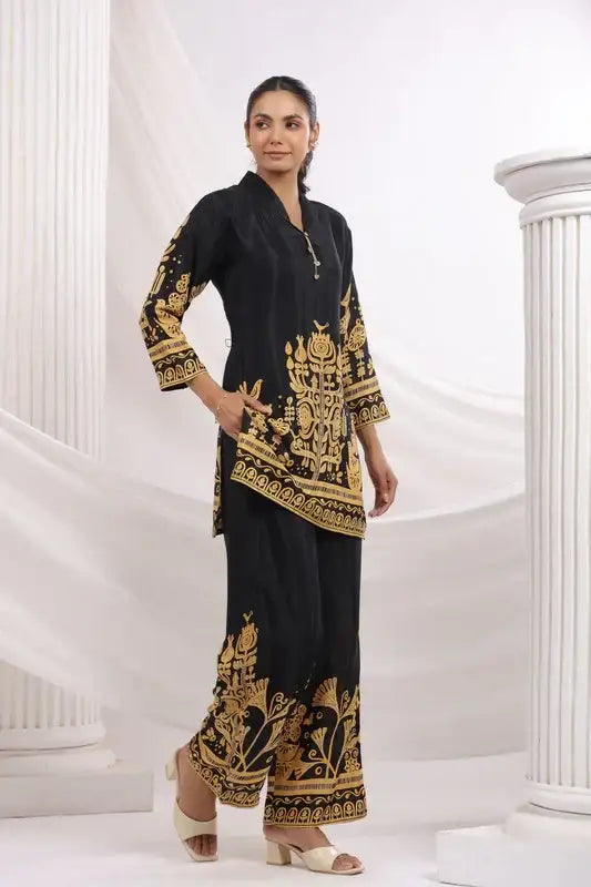 Black Prism Russian Silk Co-ord Set