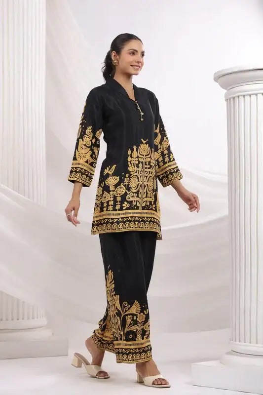 Black Prism Russian Silk Co-ord Set
