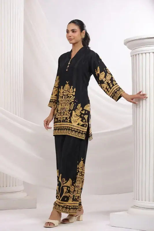 Black Prism Russian Silk Co-ord Set