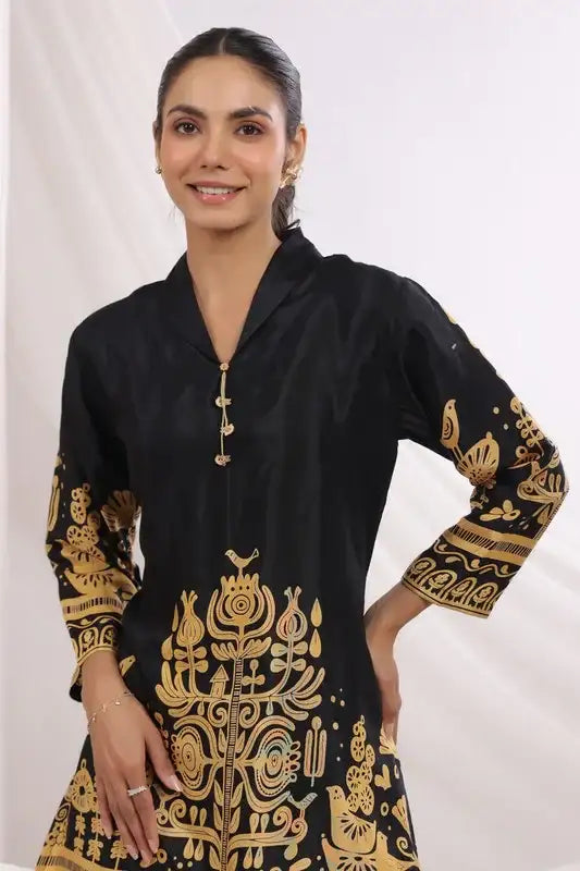Black Prism Russian Silk Co-ord Set