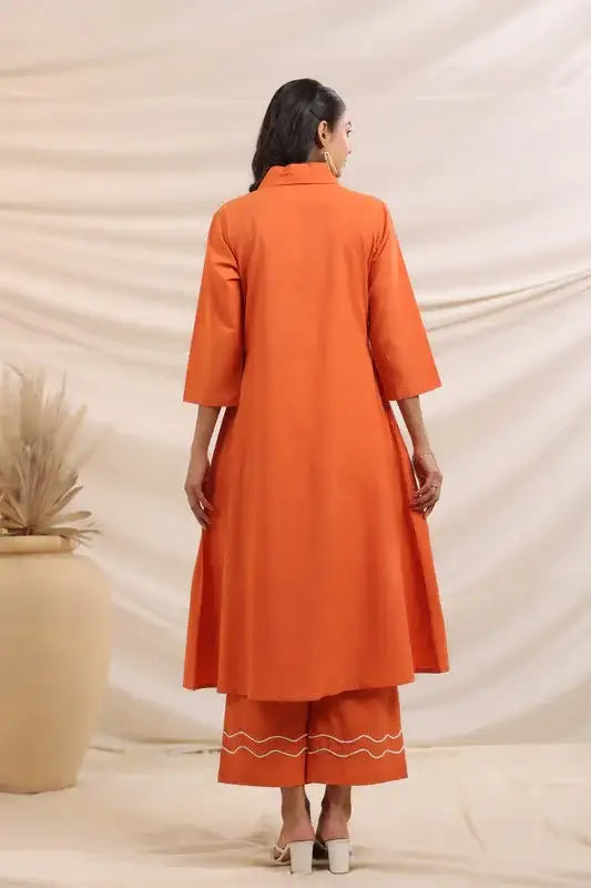 Rust Palm Breeze Cotton Co-ord Set