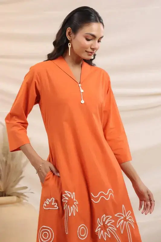 Rust Palm Breeze Cotton Co-ord Set