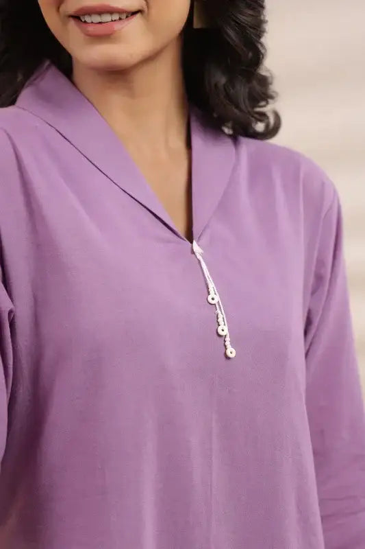 Lilac Shores Embroidered Cotton Co-ord Set