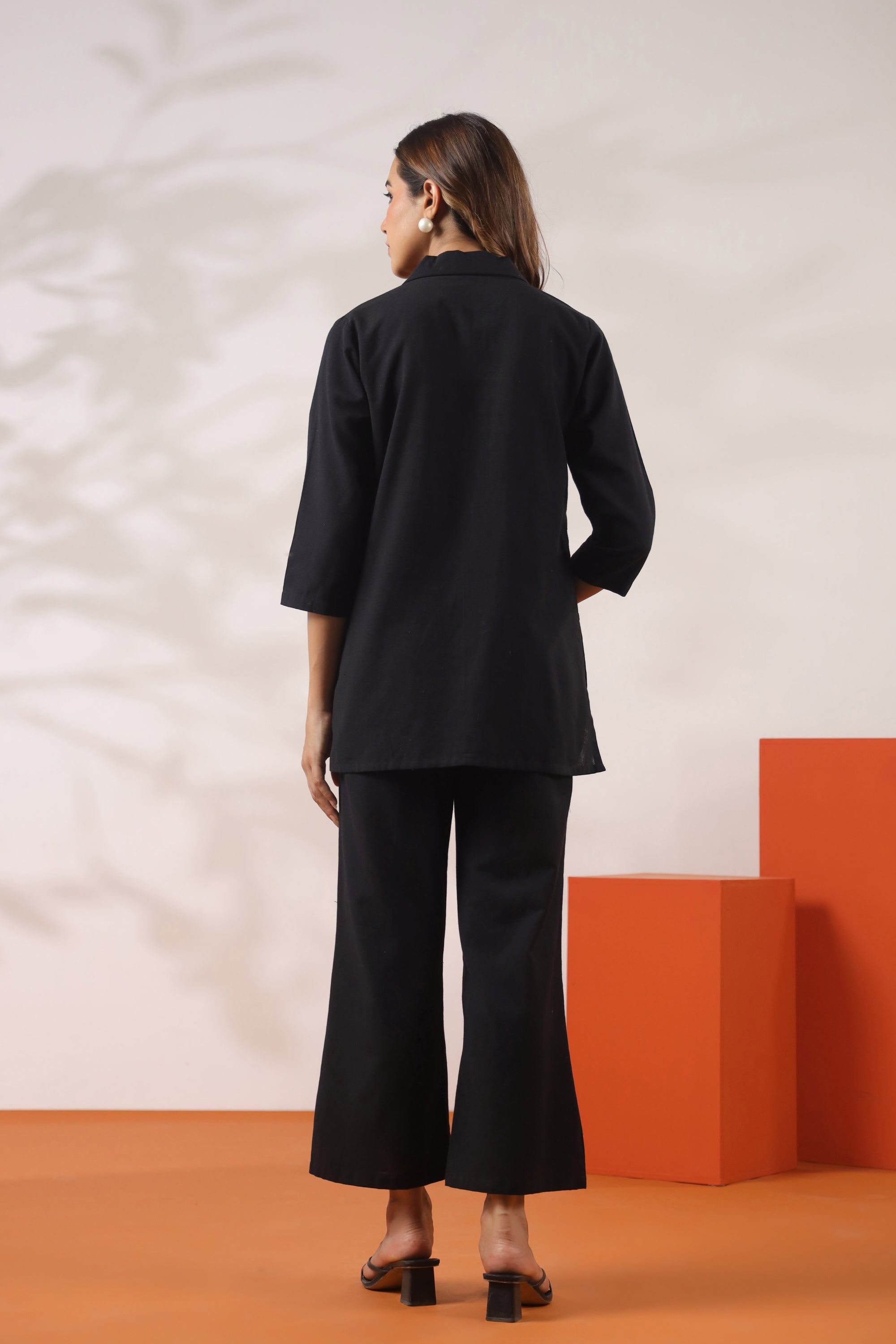 Black with Horse Motif Cotton Flex Co-ord Set