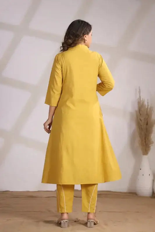 Golden Giraffe Mustard Yellow Cotton Co-ord Set