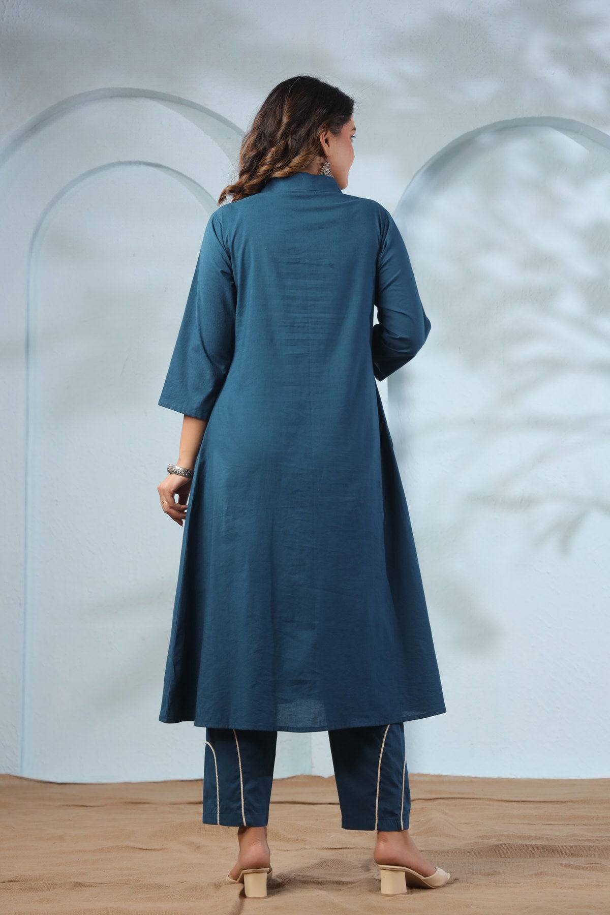 Giraffe Glance Blue Cotton Co-ord Set