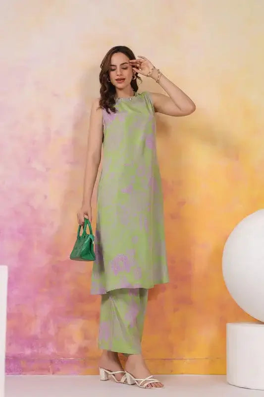 Green Botnical Cotton Co-ord Set