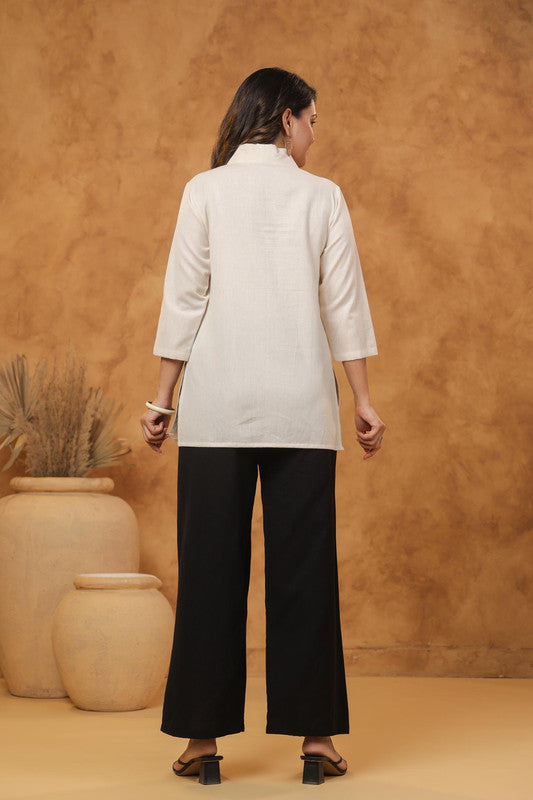 Handcrafted Flamingo Embroidery Cotton Flex Co-ord Set