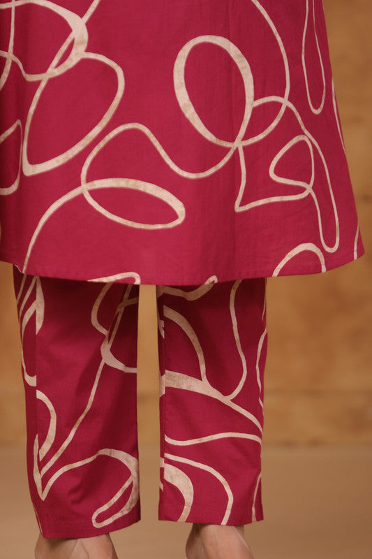 Berry Swirl Statement Pink Cotton Co-ord Set