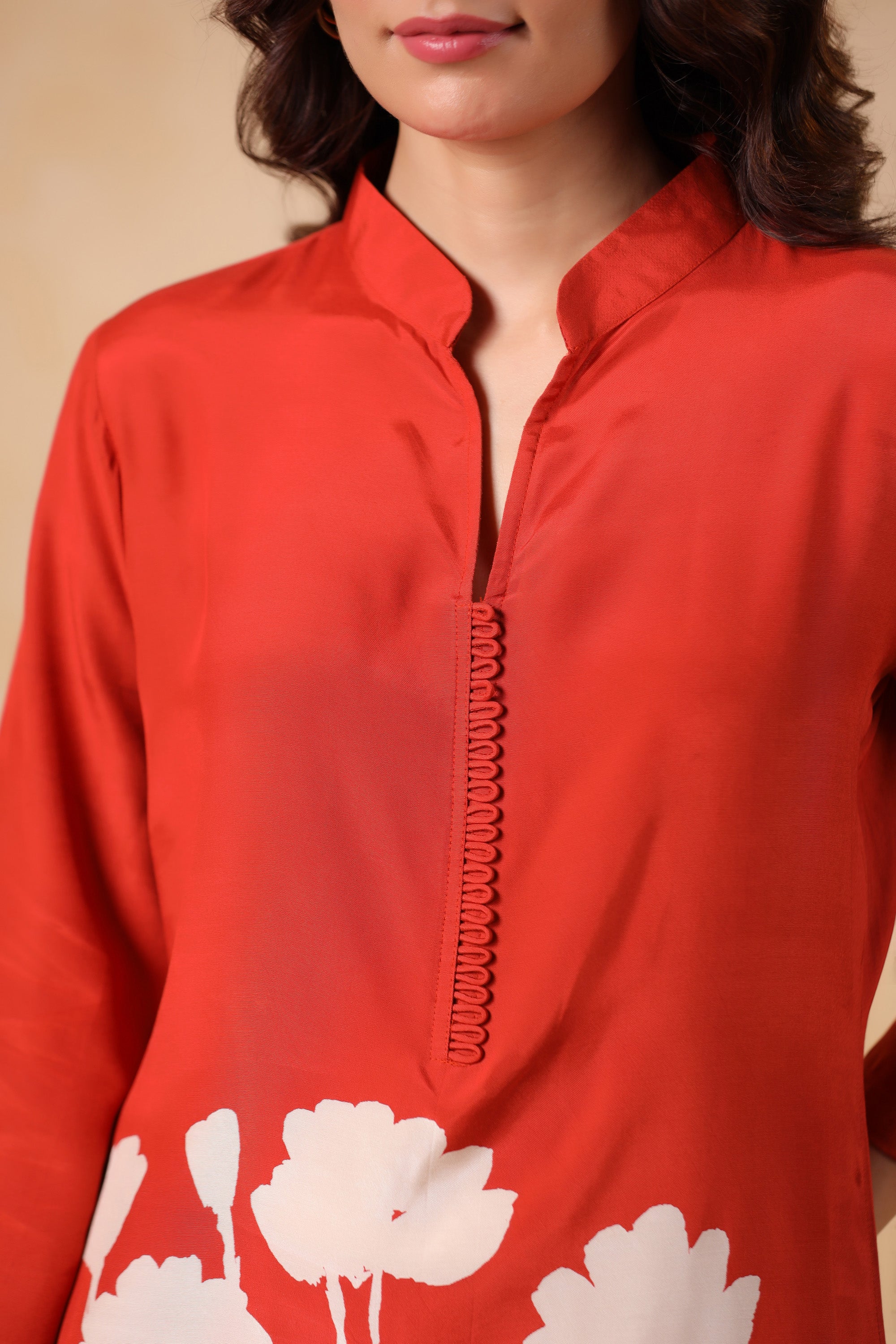 Rust Bloom Russian Silk Co-ord Set