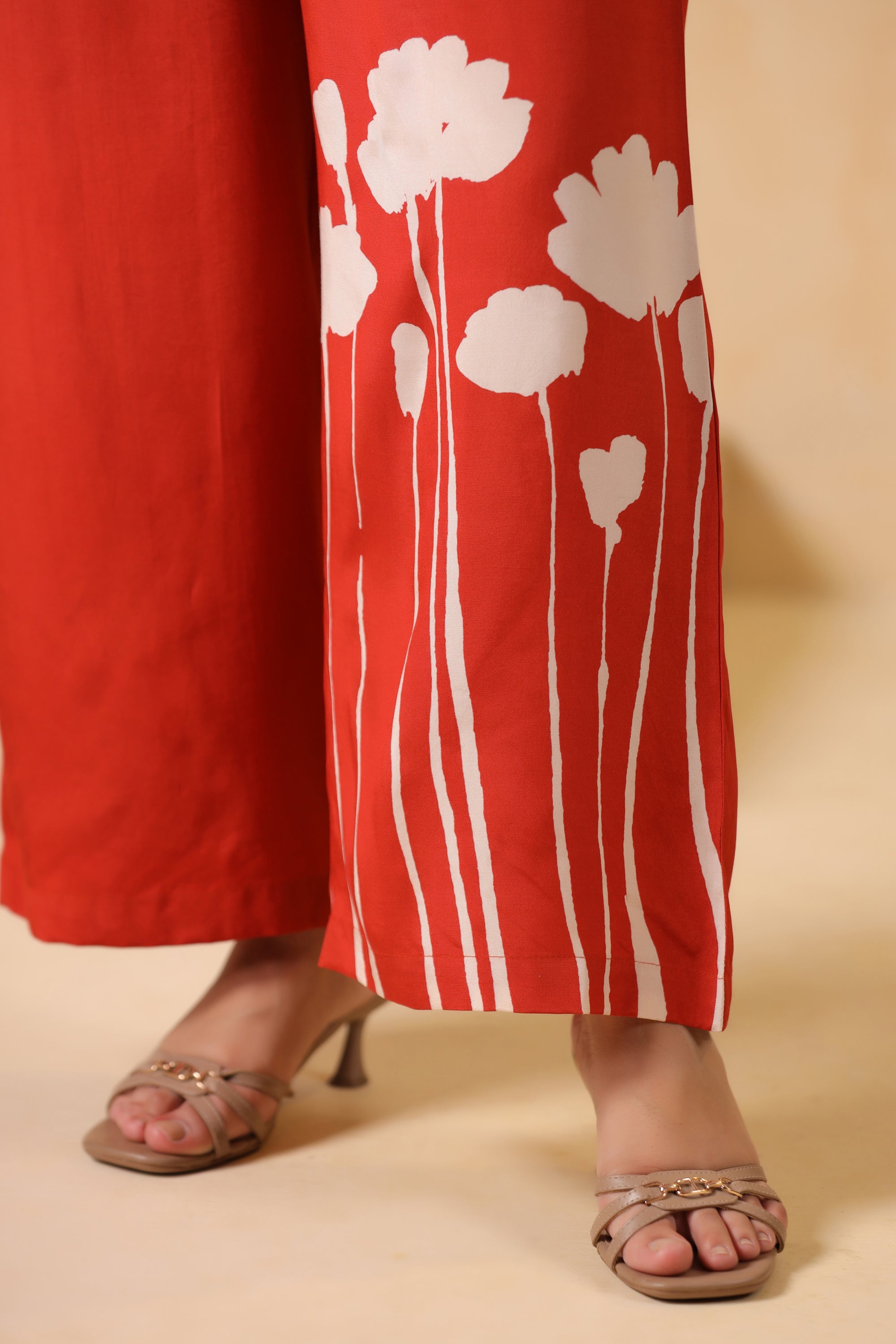 Rust Bloom Russian Silk Co-ord Set