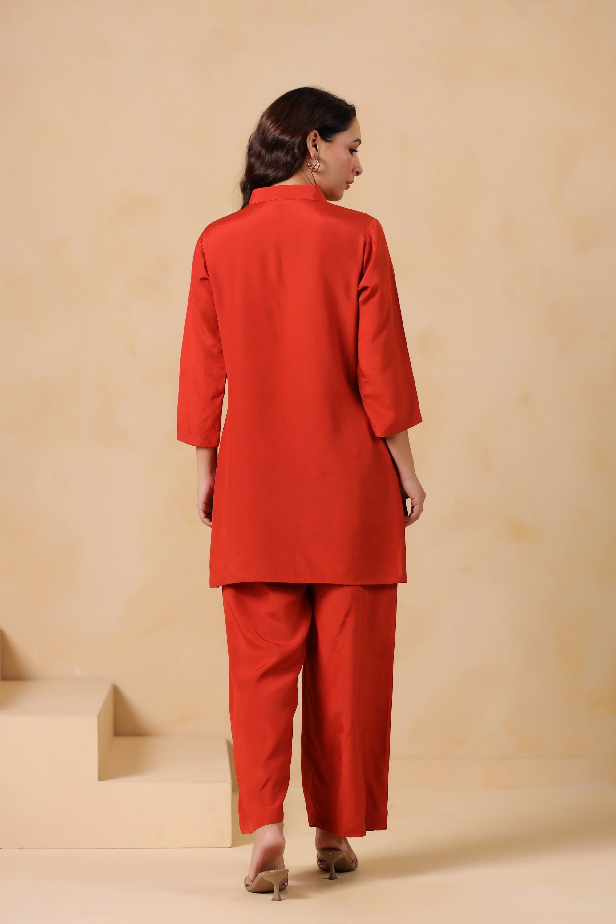 Rust Bloom Russian Silk Co-ord Set