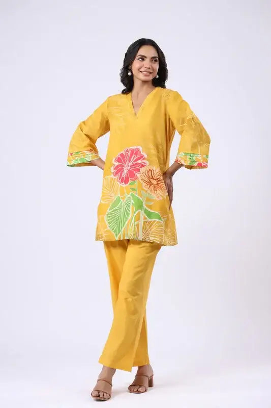 Golden Flora Cotton Co-ord Set