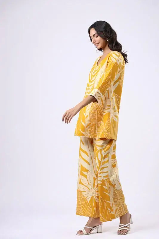 Golden Tropics Cotton Co-ord Set