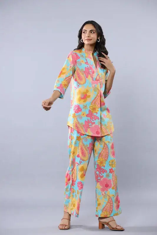 Heritage Blue Cotton Co-ord Set