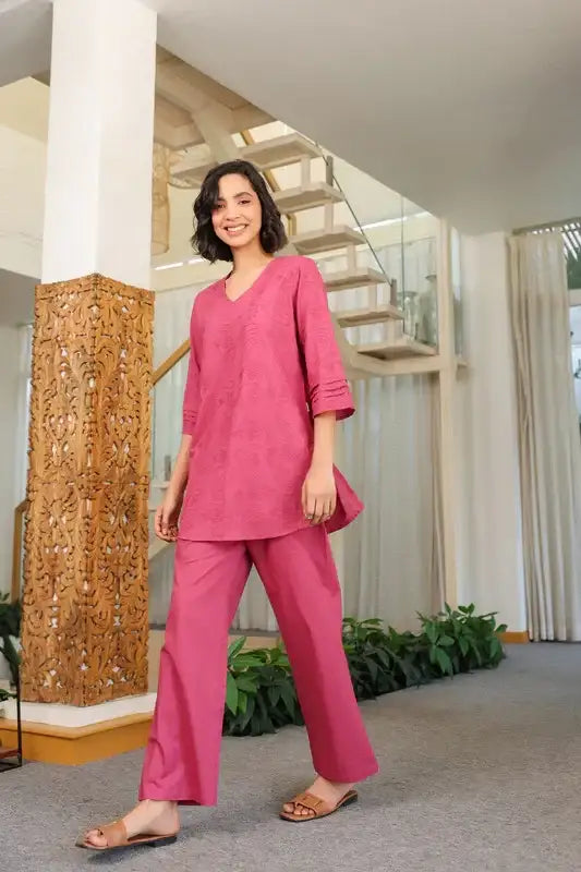 Berry Aura Cotton Co-ord Set