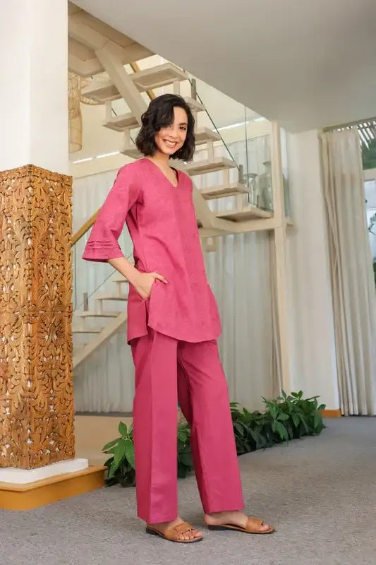 Berry Aura Cotton Co-ord Set