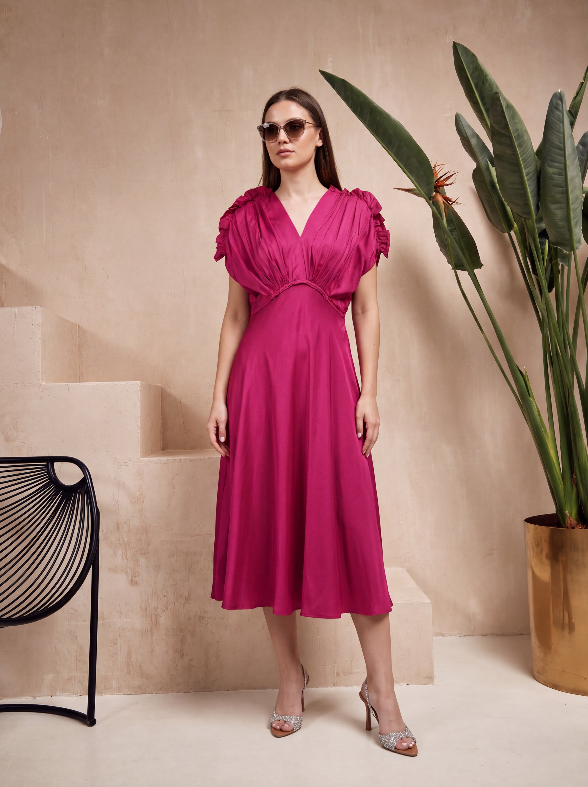 Scarlet Sangria Russian Silk Dress