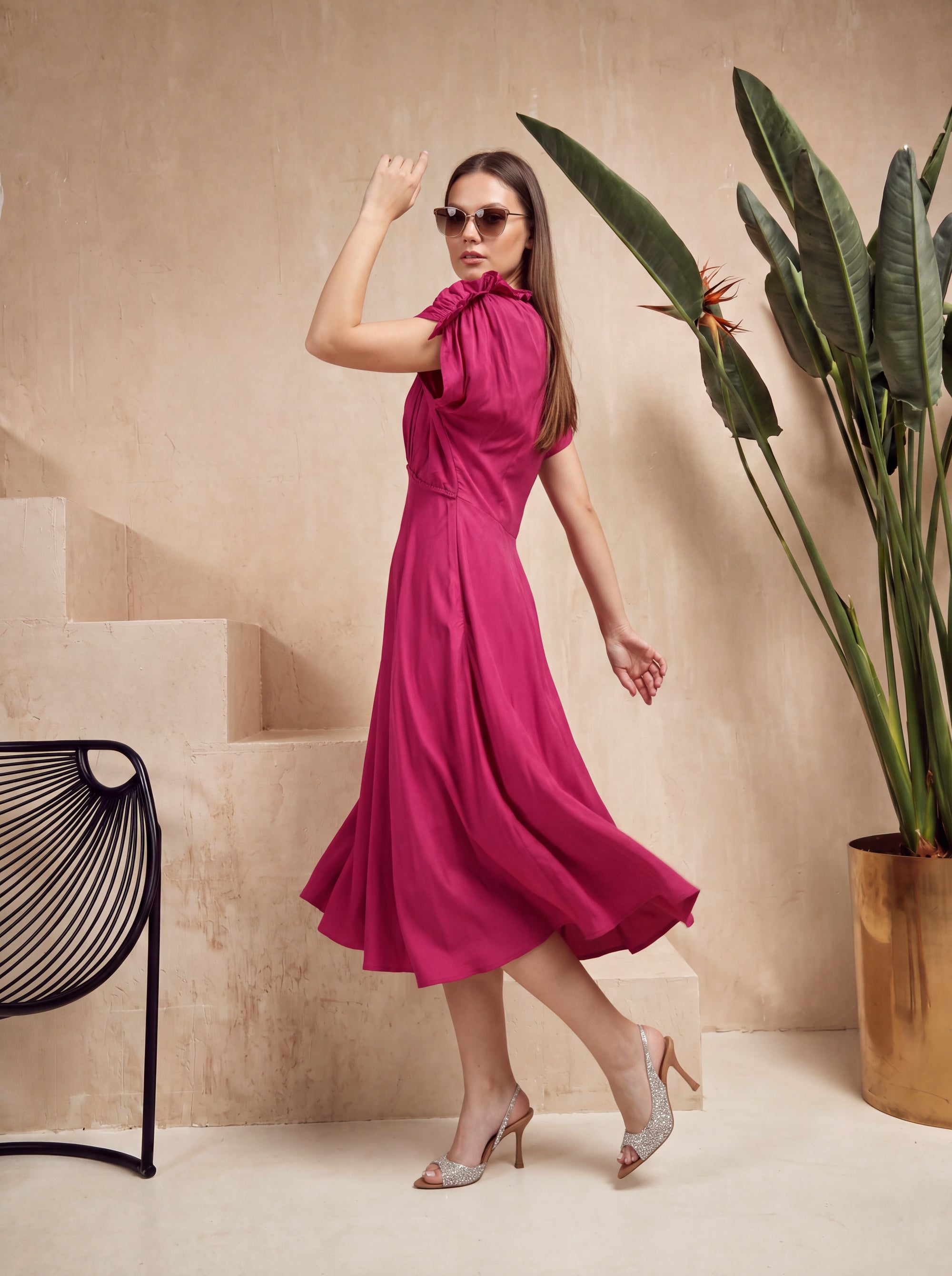 Scarlet Sangria Russian Silk Dress
