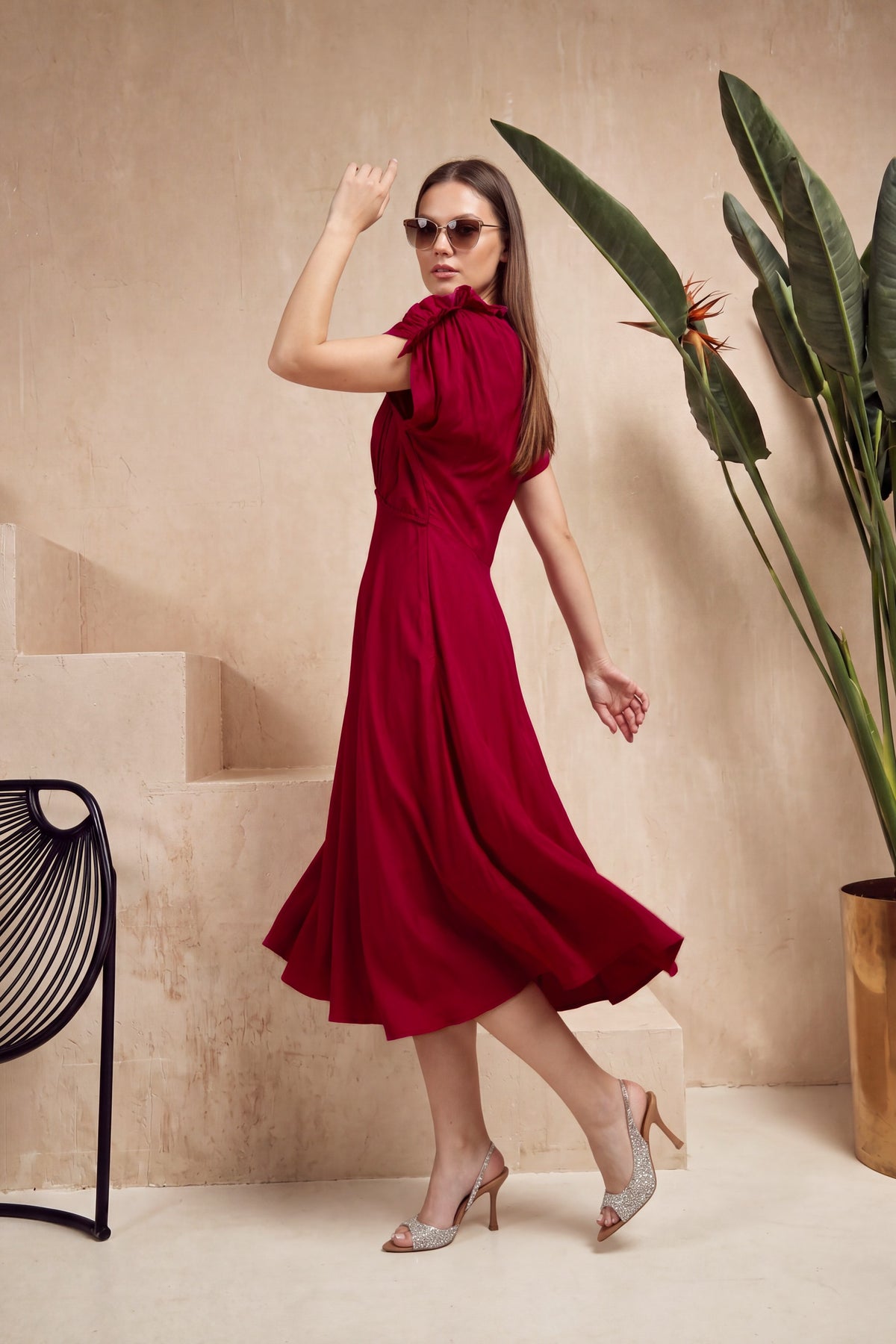 Scarlet Sangria Russian Silk Dress