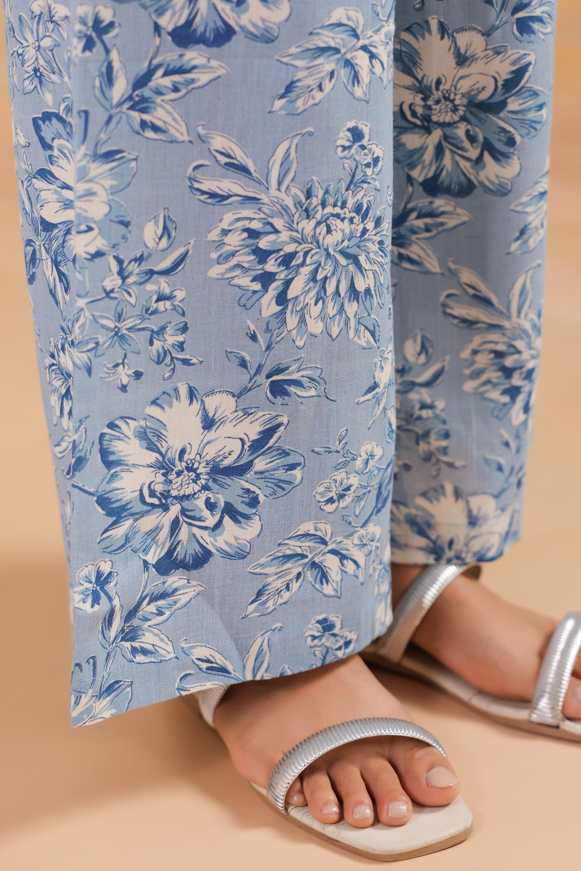 Blue Bloom Printed Cotton Flex Straight Fit Co-ord Set