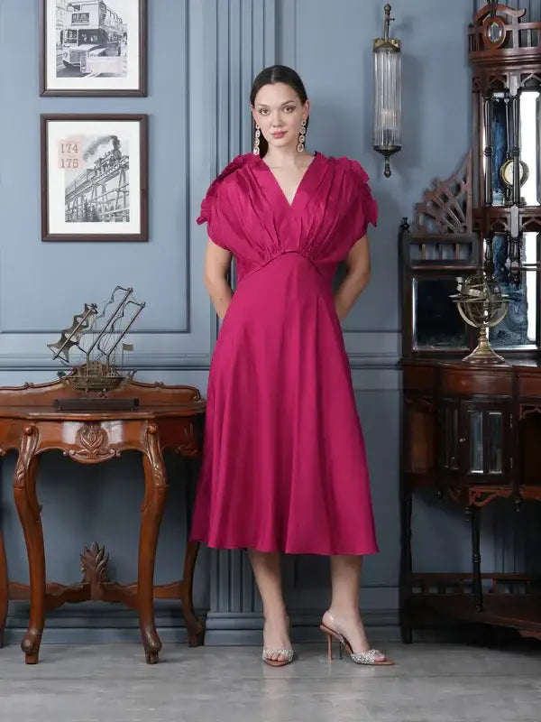 Scarlet Sangria Russian Silk Dress
