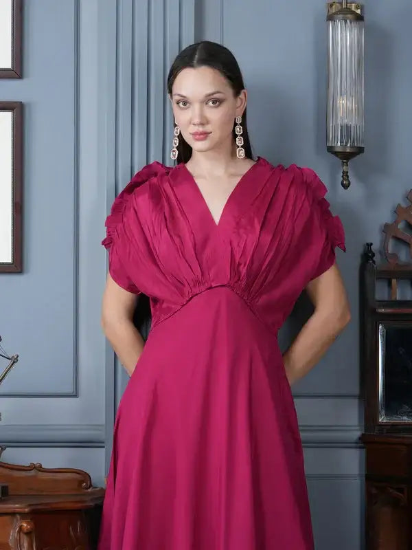 Scarlet Sangria Russian Silk Dress