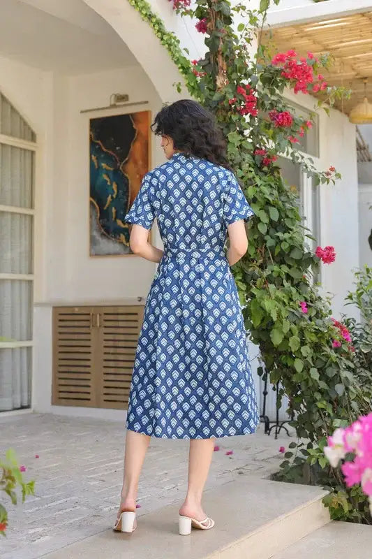 Indigo Blue Cotton Dress