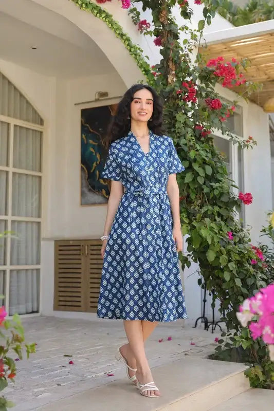 Indigo Blue Cotton Dress