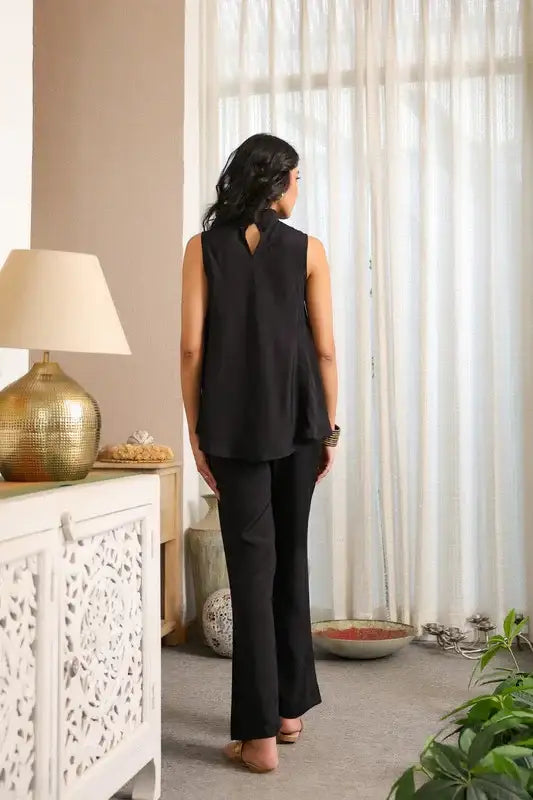 Starlit Black Russian Silk Co-ord Set