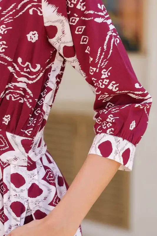 Maroon Vintage Cotton Dress