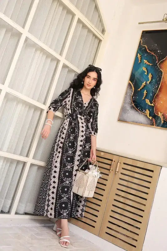 Iris Black Vintage Cotton Dress