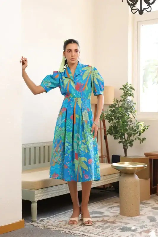 Jungle Symphony Vintage Cotton Dress