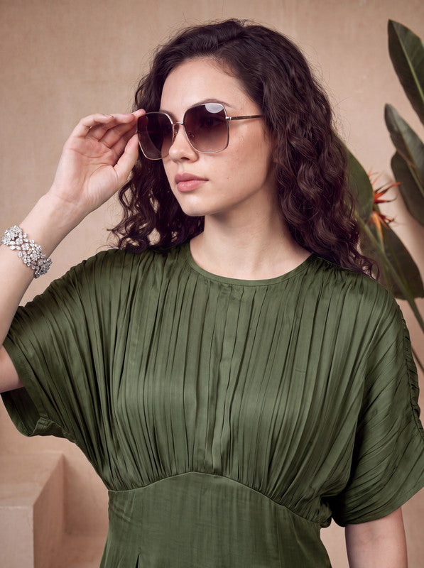 Olive Muse Russian Silk Dress