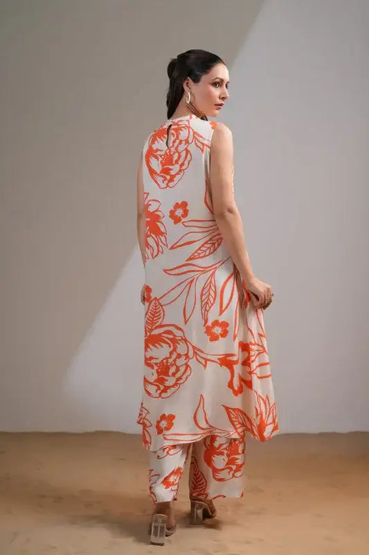 Sunset Foliage Russian Silk Co-ord Set