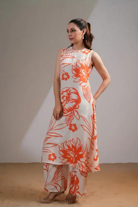 Sunset Foliage Russian Silk Co-ord Set