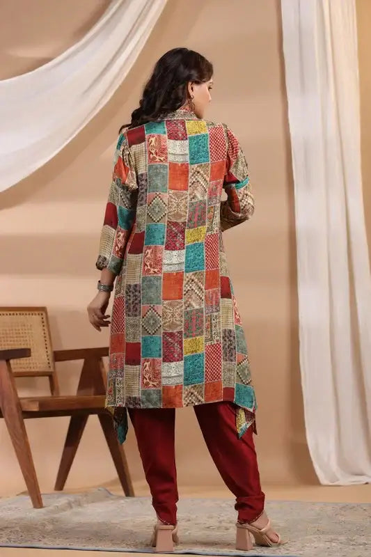 Patchwork Paradise Russian Silk Co-ord Set